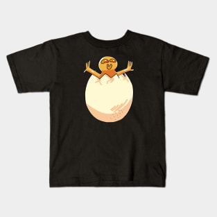 Alien Orange Cartoon Egg Hatch Kids T-Shirt